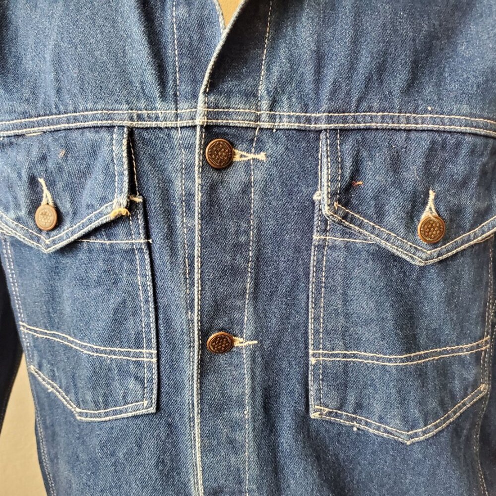 Denim Shop Jacket/ Vintage Urban Streetwear/ Size L/ Men's Vintage Denim Shirt J - Picture 7 of 7